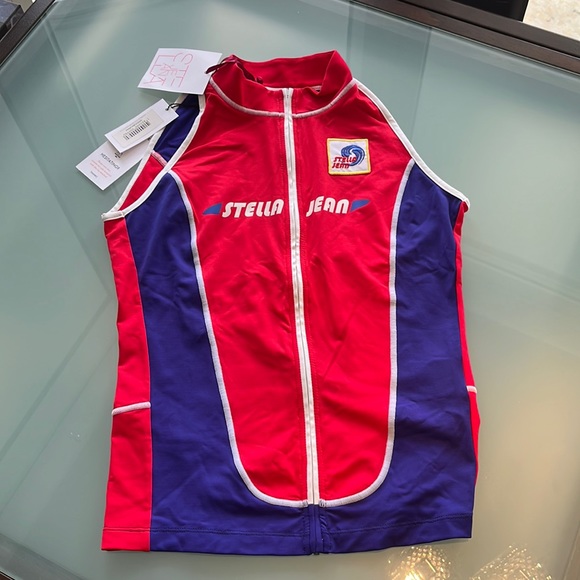 Woman’s Stella Jene activewear top red blue size 42 - Picture 1 of 6